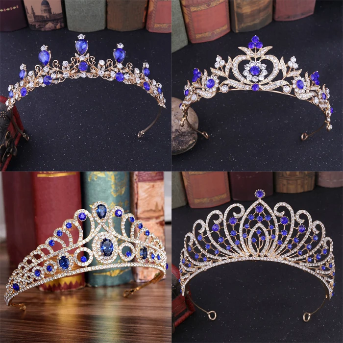 Диадема и короны невесты свадебная тиара с золотым кристаллом барокко