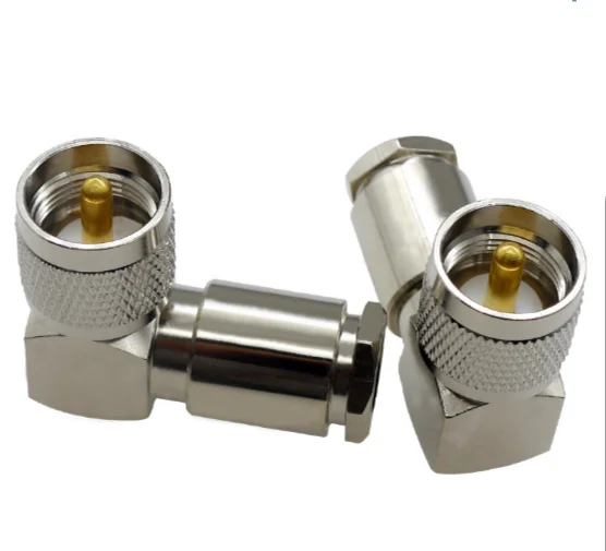 10pcs Connector UHF PL259 Male plug Right angle Clamp RG8 LMR400 RF Adapter
