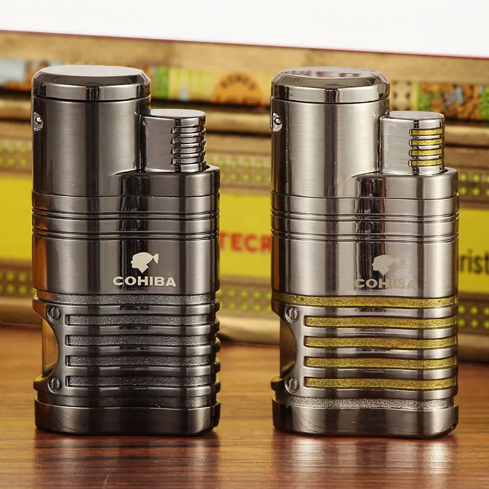 COHIBA фонарь сигары Зажигалки Портативный маленькая металлическая ветрозащитная 4