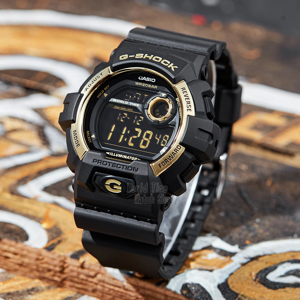 Casio Часы для мужчин g shock новый стиль большой чехол черный золотой 200 м