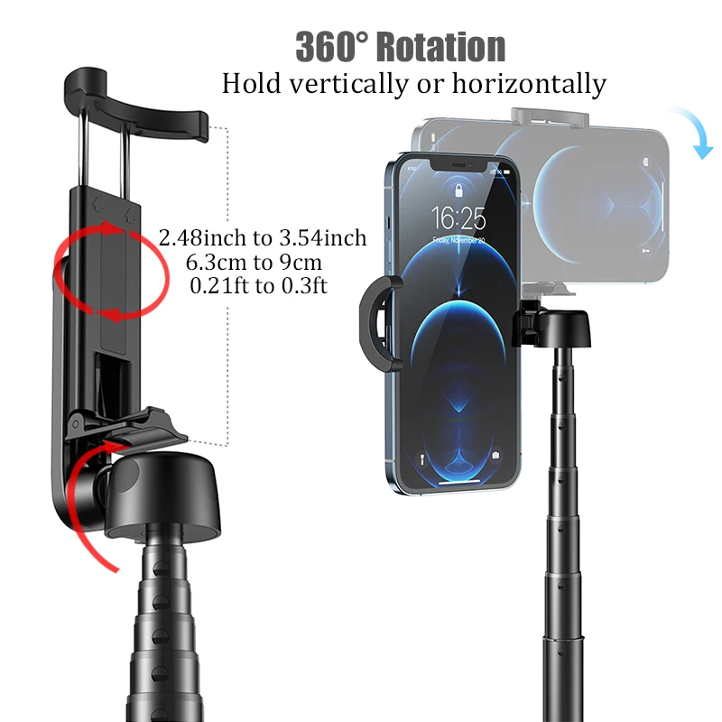 BFOLLOW длинные селфи Палка с 130 см/51 дюйм 65 см/25 6 inch 3 в 1 штатив Bluetooth для Мобильный