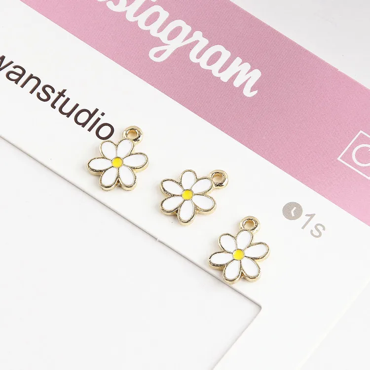 10 шт./лот очаровательные эмалевые подвески в форме цветка пчелы модные ювелирные