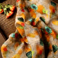 natural pure ramie digital printing designer cloth fabric womens clothing dress cheongsam summer