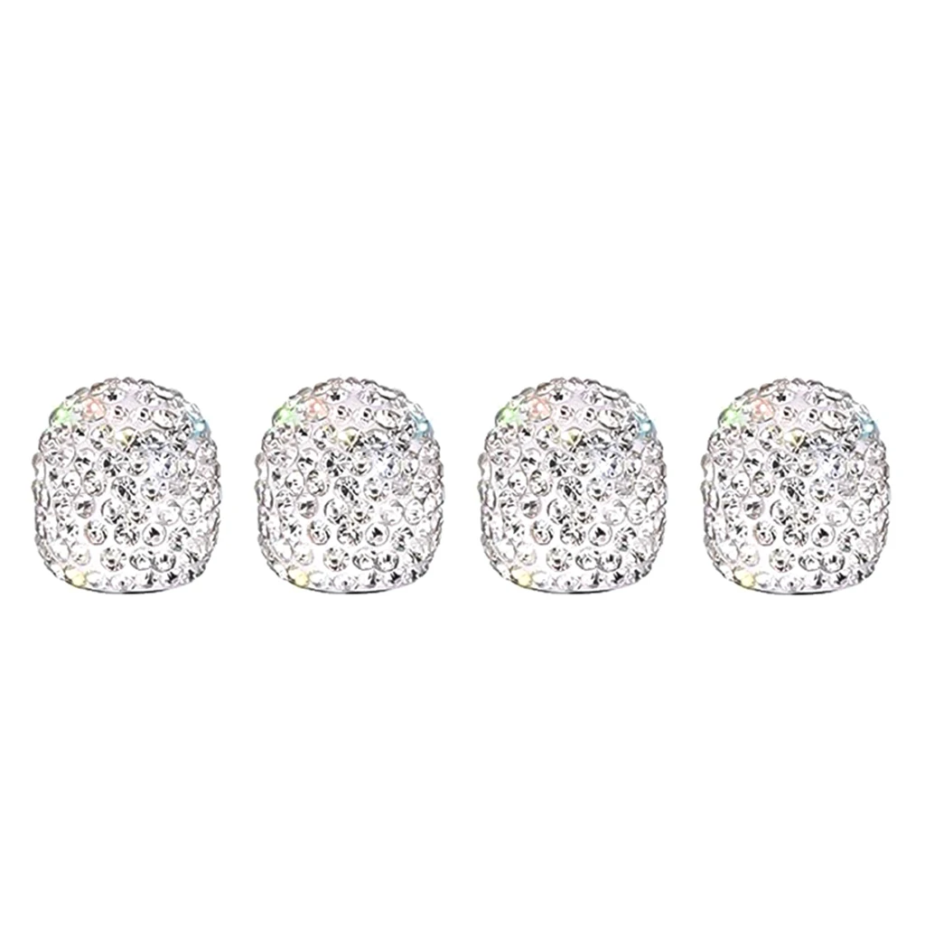 

4PCS Tires Valve Stem Caps Wheel Motorcycle Accessories, Handmade Sparkling Rhinestone, 7.5mm
