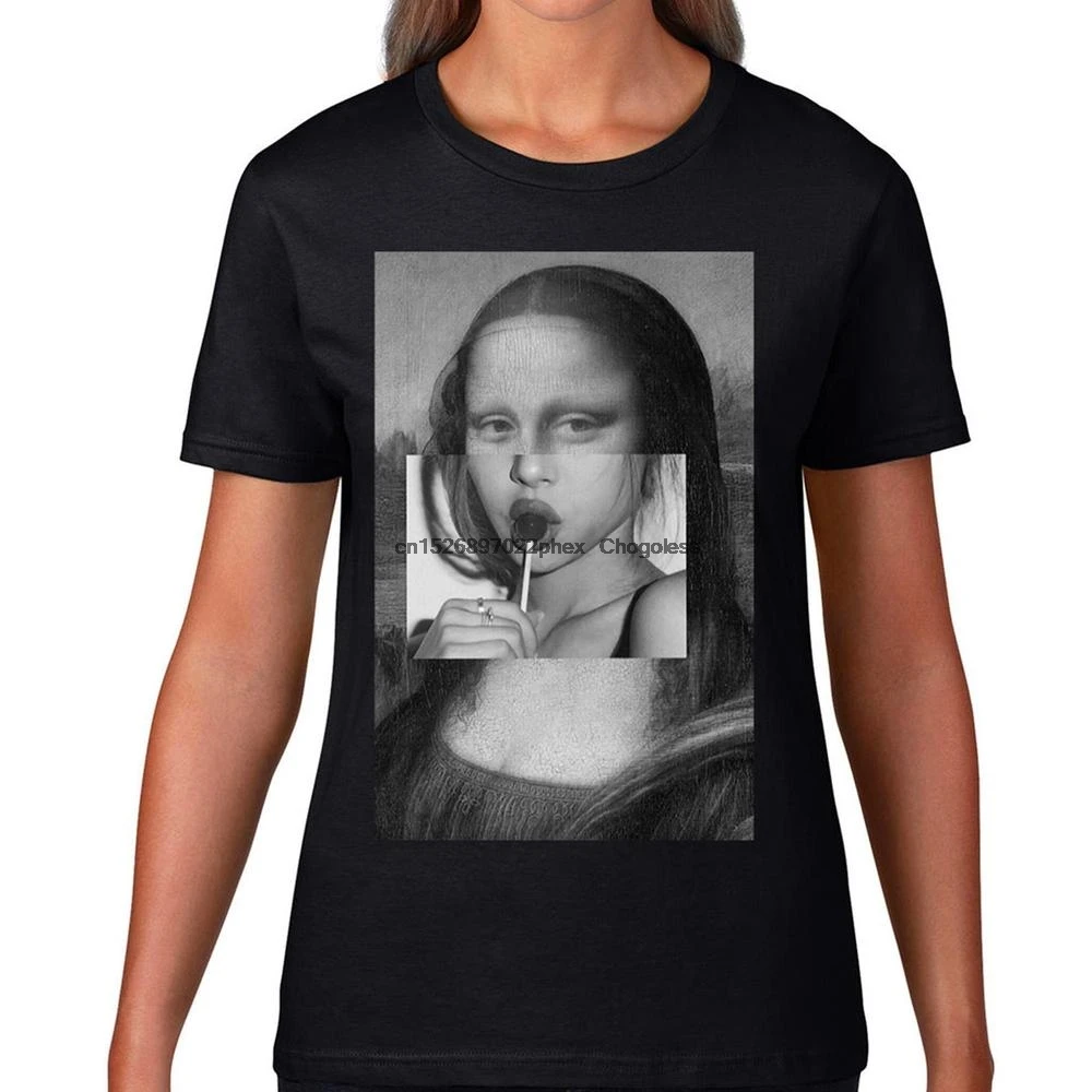 Женская уличная Футболка с принтом Моны Лизы био |