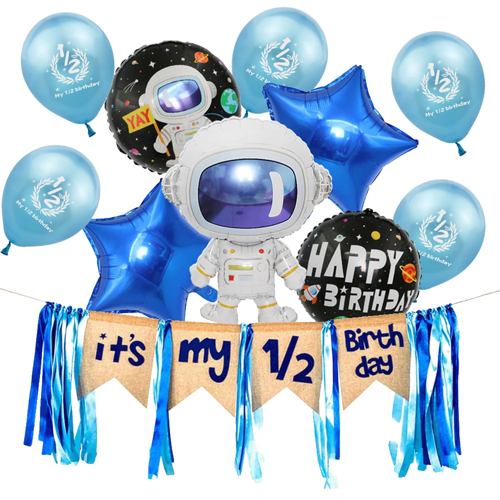 

Amawill Boy Girl 1/2 Birthday Decorations 6 Month Happy Birthday Party Supplies Baby Shower First Half Birthday Pink Blue Decor