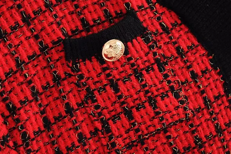 Женский свитер 2019 новый осенний длинный рукав пуговица карман Плед толстый