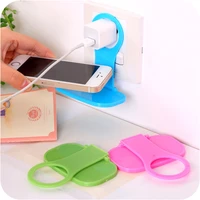 1pc bracket folding wall hanger mobile phone charger holder stand adapter charging phone hanging support home multifunction