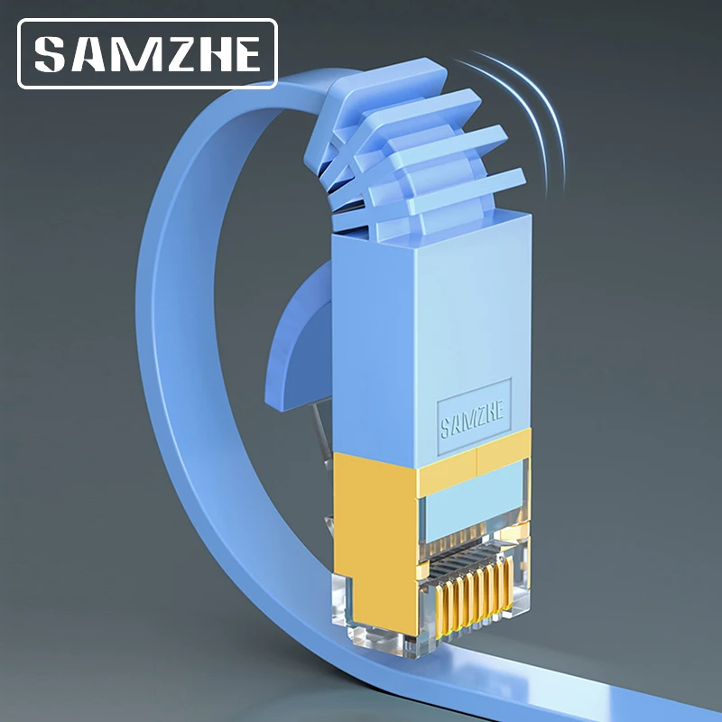 SAMZHE Cat7 Плоский Ethernet кабель RJ45 Cat 7 Lan UTP RJ 45 для совместимого патч корда модемного