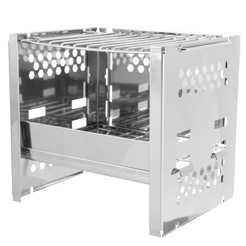 

1 Set Portable Barbecue Grill BBQ Rack Outdoor Barbecue Stainless Steel Rack