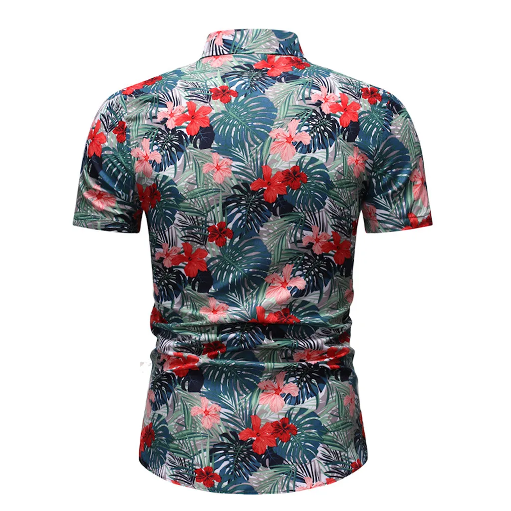 Рубашка camisa masculina мужские рубашки chemise homme уличная рубашка для мужчин Гавайский принт Пляжная с коротким рукавом рубашка мужская Z4