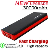 power bank 30000mah portable charger for xiaomi iphone mi mobile external battery usb output led light poverbank mobile phone