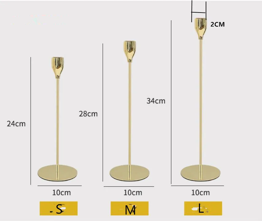 Европейский металлический подсвечник простое Золотое свадебное украшение бар