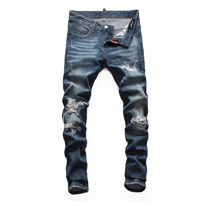 

2021 New DSQ Brand Italian Men's Jeans Pants Men's Slim Stretch Jeans Denim Trousers Black Pencil Pants Men's Jeans