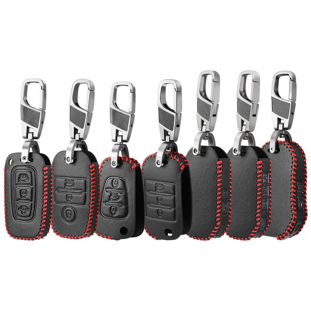 Кожаный Автомобильный Чехол для ключа дистанционного управления Kia Rio Sportage 3 4 QL