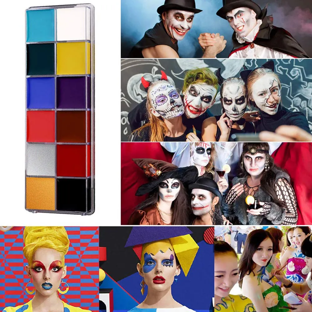 Дропшиппинг 12 Цветов Чистка для лица и тела Краски картина маслом wall Art Make Up с 6 шт.