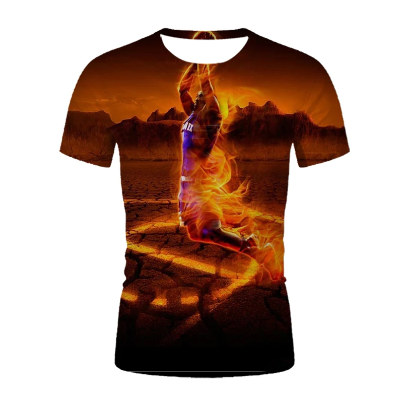 

2021 explosions summer comfortable fashion men's T-shirt basketball new casual loose comfortable round neck short sleeve T-shirt