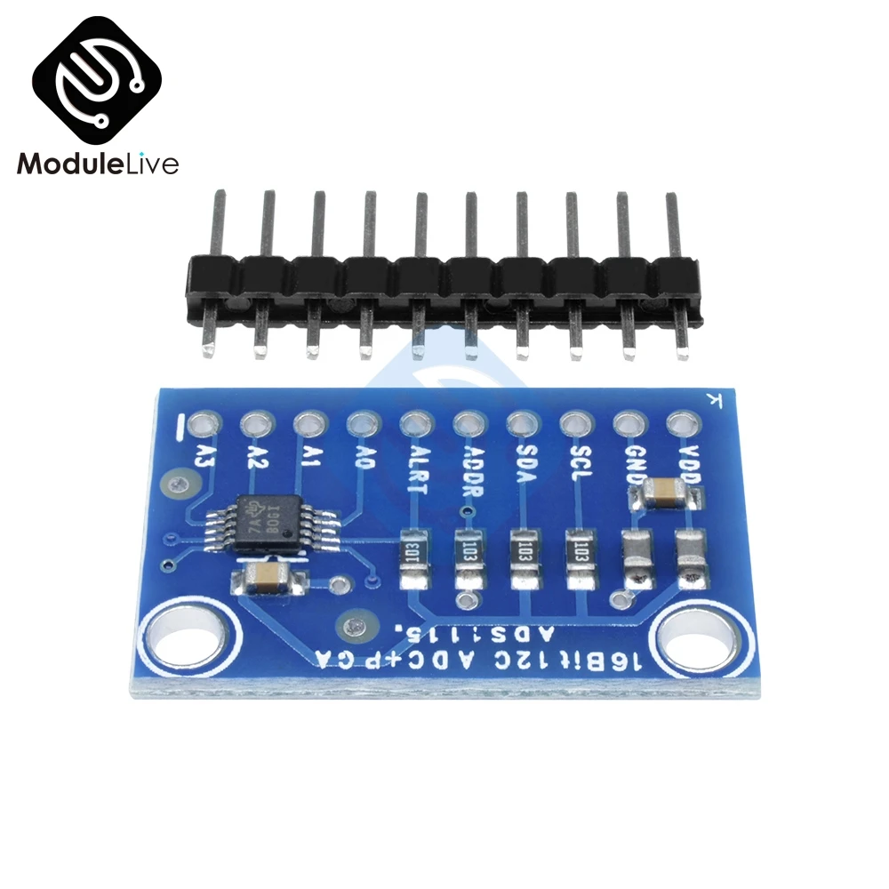 Модуль ADC 16 бит I2C ADS1115 ультра-компактный 16-точный 4-канальный с усилителем Pro Gain для