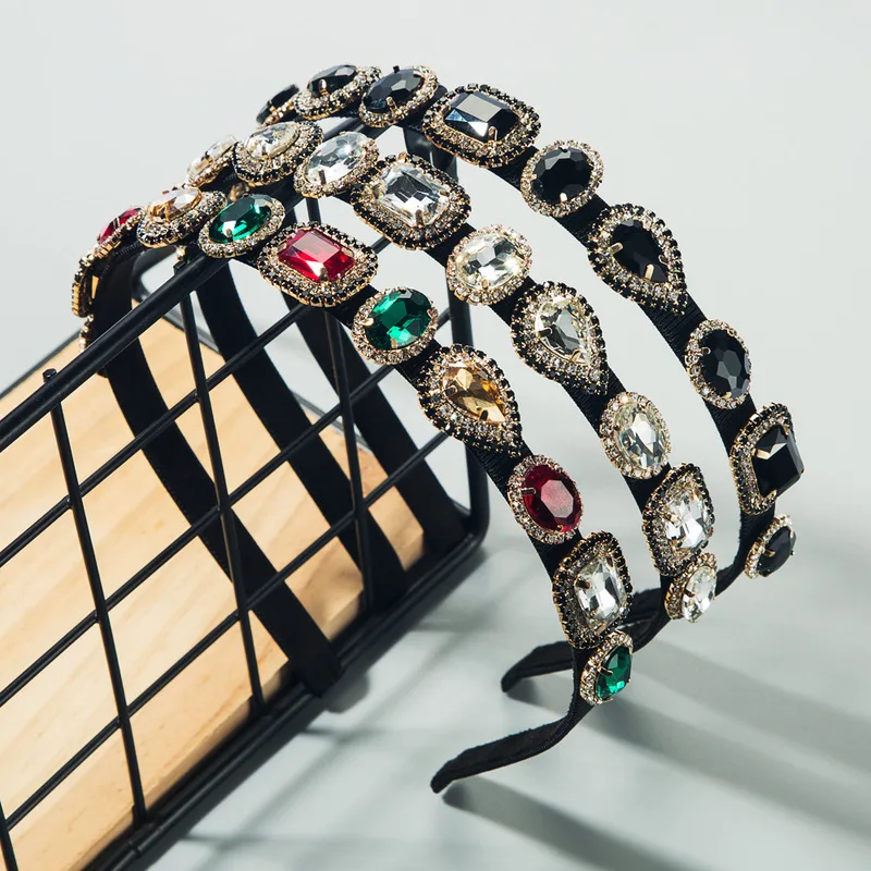 

Ободок для волос в европейском и американском стиле, простой ободок со вспышкой стразами в Корейском стиле