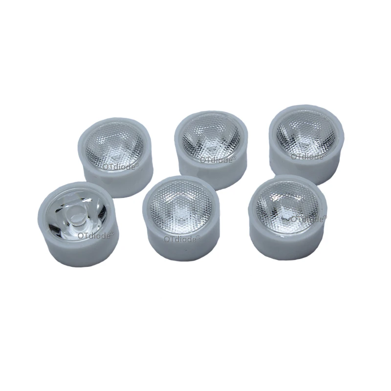 10PCS 21.6mm CREE XPE XPE2 XPG2 XPL XTE 3535 3030 LED Lens 90 Degree Cone Black White Holder For Osram Samsung High Power LED