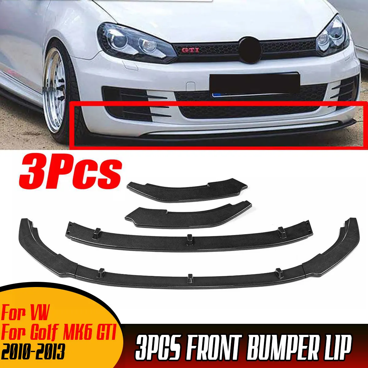 Бампер для VW Golf MK6 GTI 2010-2013 из углеродного волокна | Автомобили и мотоциклы