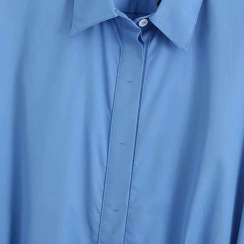 Женское однотонное платье рубашка с длинным рукавом и поясом|Женские платья| |