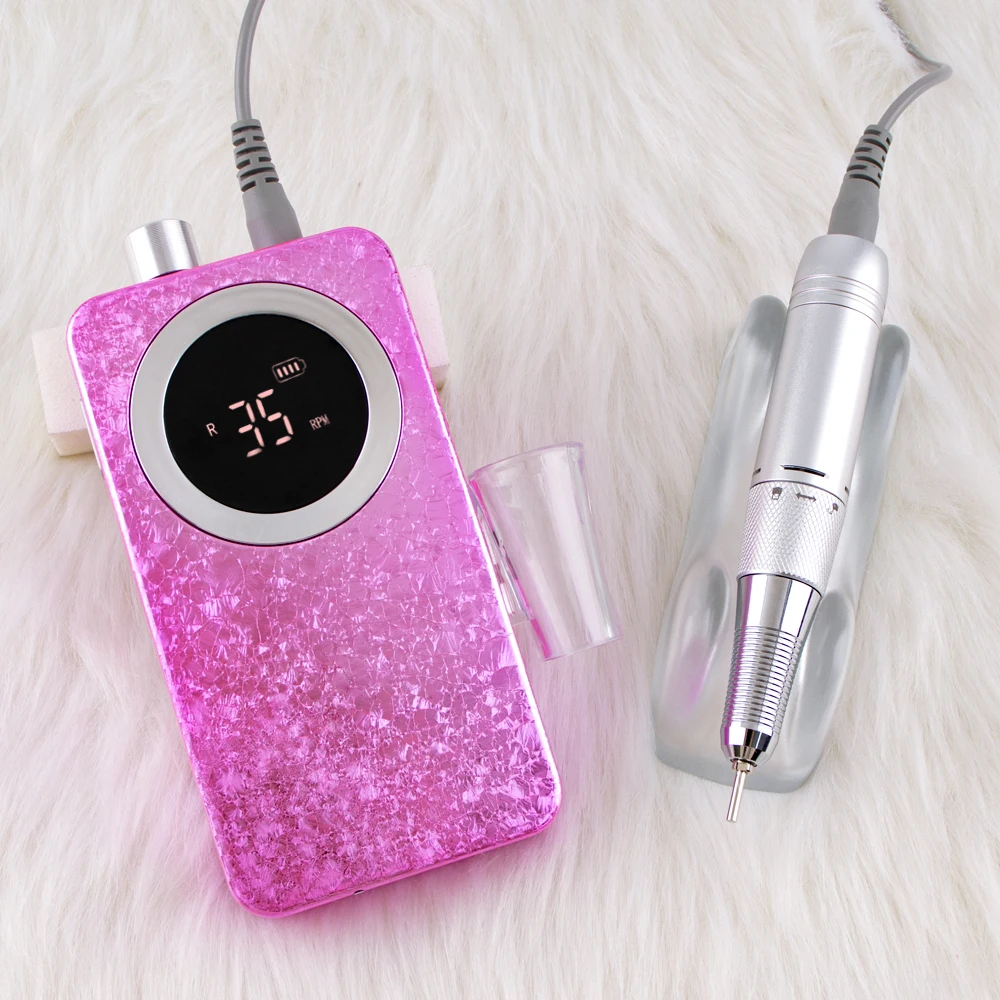 Gradient Color Ice Portable Cordless Nail Drill Machine 35000RPM Rechargeable Manicure Electric Lightweight Nail File Drill
