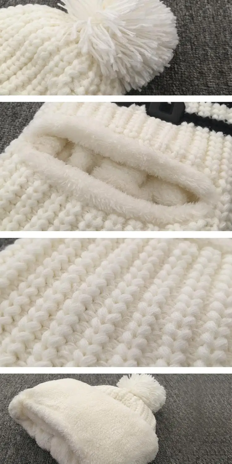 Хлопковые зимние шапки для женщин теплая шапка с помпоном вязаная утолщенная