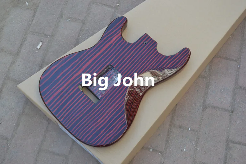 Новая электрическая гитара Big John single wave Зебра деревянный корпус|wood guitar body|electric