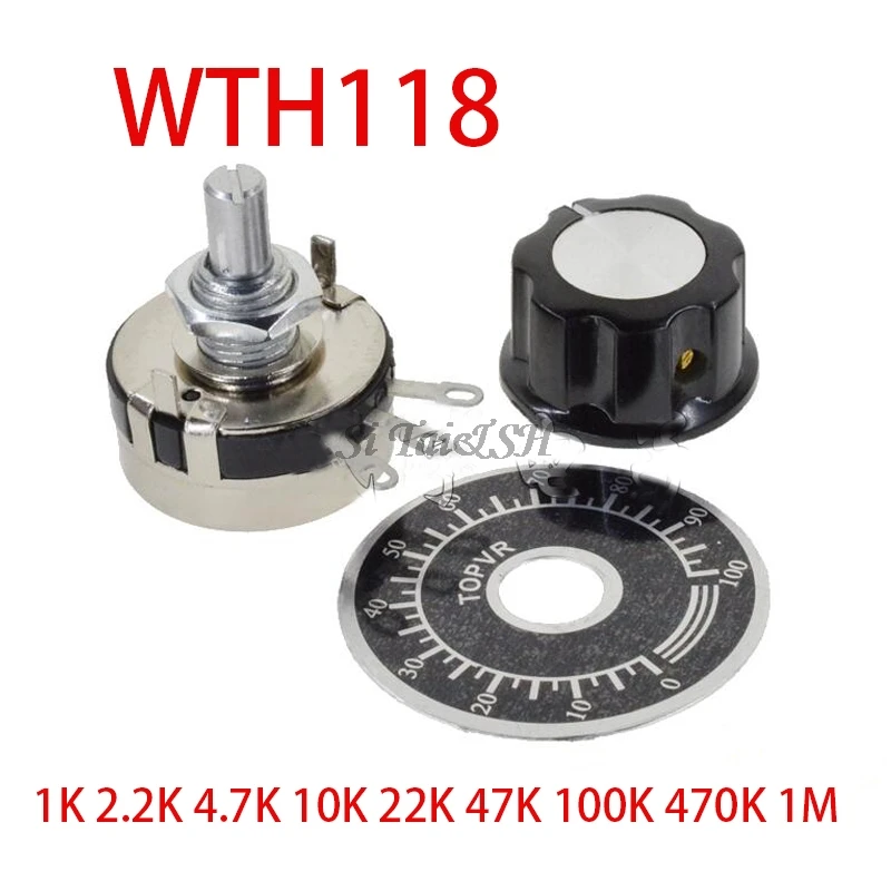 1 набор деталей для DIY WTH118 2 Вт А потенциометр К 4 7 к 10 22 47 100 470 м | Электронные