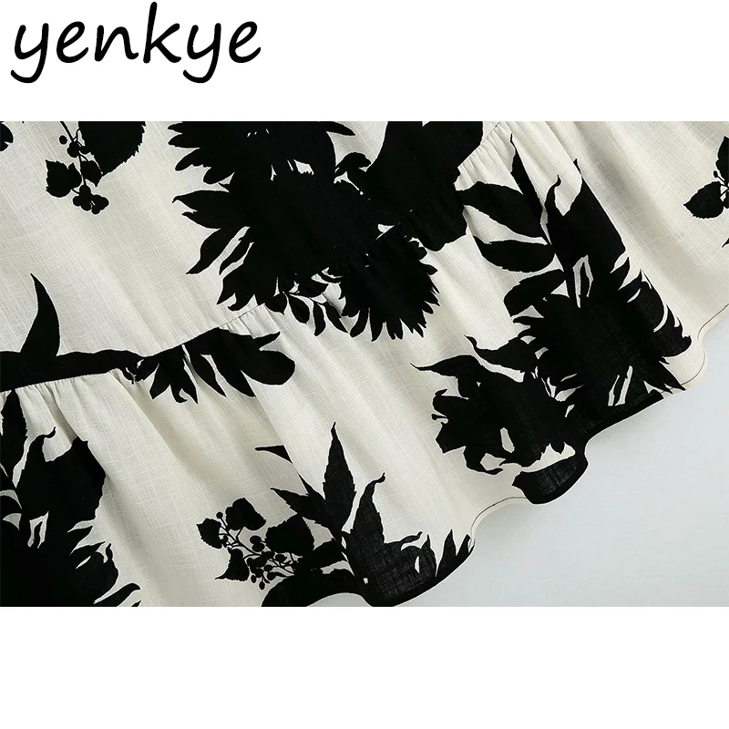 

Vintage Printed Midi Skirt Women Sexy Slits Asymmetrical Hem With Belt A-line High Waist Skirt Fashion Lady Summer faldas mujer