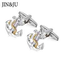 jinju classic nautical anchor cufflinks for mens usn navy luxury quality shirt cuff links wedding jewelry %d0%b7%d0%b0%d0%bf%d0%be%d0%bd%d0%ba%d0%b8 %d0%bc%d1%83%d0%b6%d1%81%d0%ba%d0%b8%d0%b5