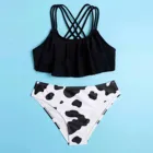 Детский купальник с принтом молочной коровы, Новинка лета 2021, Пляжное бикини для девочек, купальный костюм, пляжная одежда