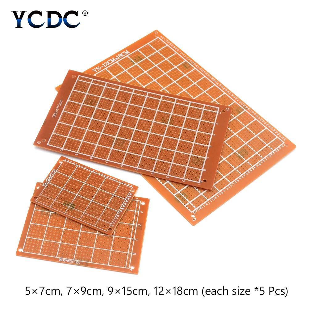 20 шт./лот 5x7 см 7x9 9x15 12x18 Прототип бумаги Медь PCB Универсальный Эксперимент печатная