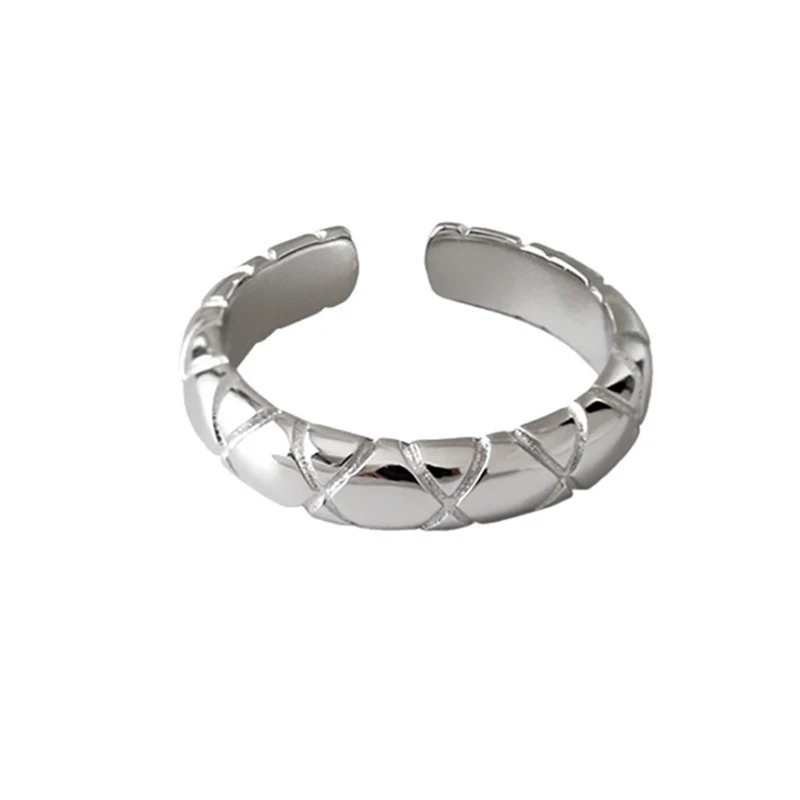 

Wholesale Gothic Glossy Rhombus Simple Jewelry Rings For Ladies Cross Thin Tibetan Silver Friendship Women's Accessories anelli