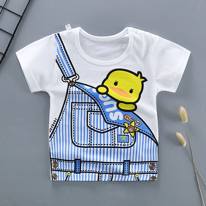 

New Summer Girls T shirt Cotton Cartoon Print Kids Clothing Fashion Children Baby boy Girl Short Sleeve T shirts For Boys 1-5Y