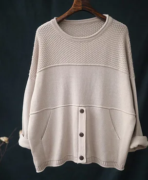 Autumn Sweater Women Retro Loose Knitting Pullovers 2019 New Ladies Tops O-Neck Long-sleeved Casual Vintage | Женская одежда