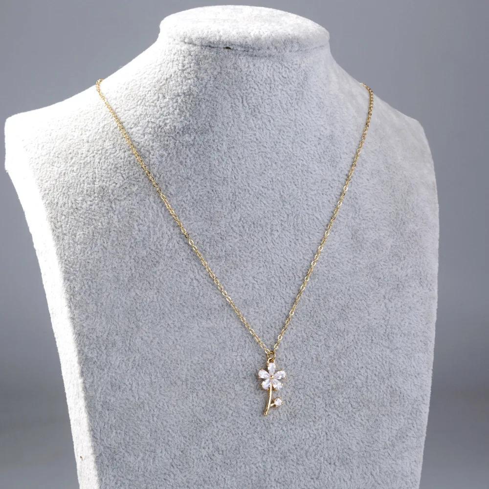 Модное простое свежее прозрачное цветущее цветочное ожерелье с кулоном из