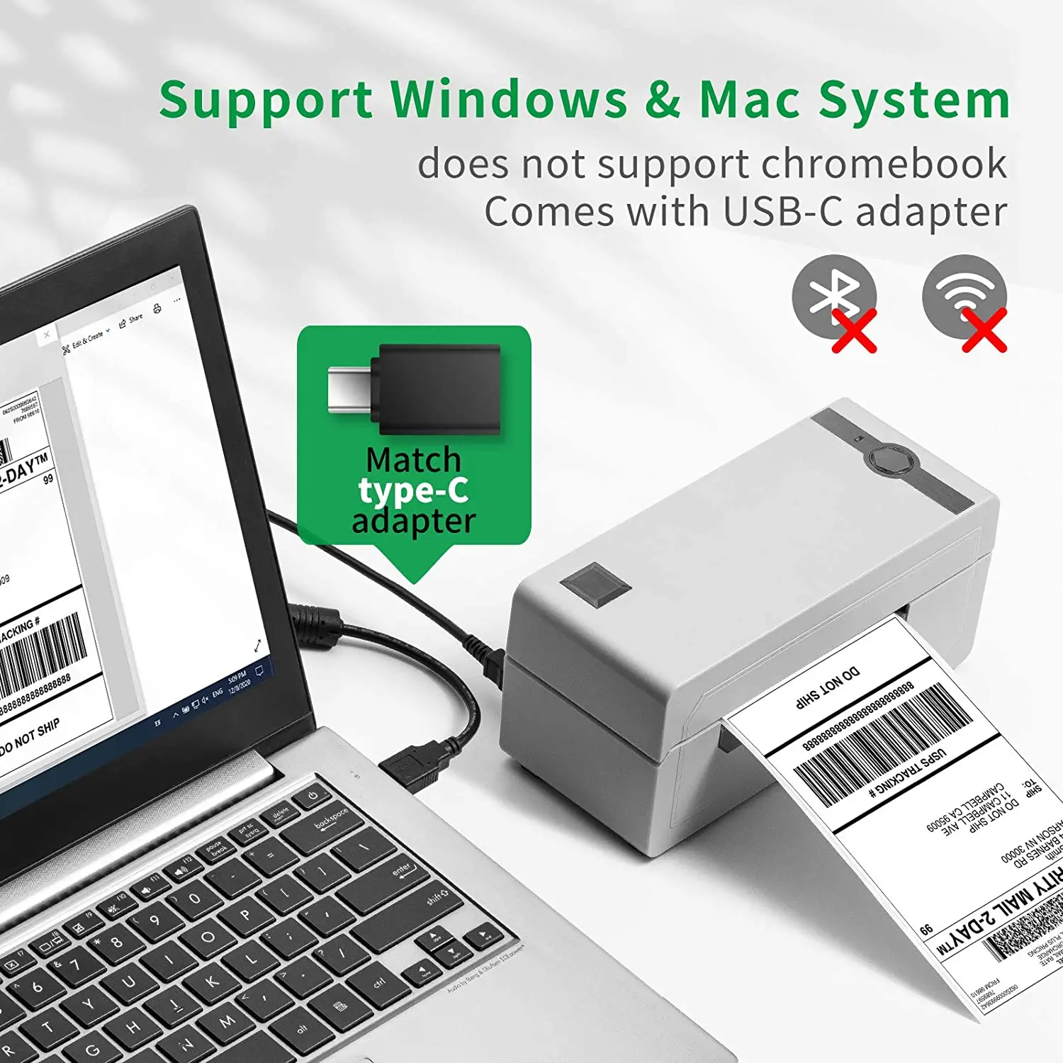 Термопринтер Phomemo для этикеток высокоскоростной 4x6 4x4 UPS USPS FBA Post PM-246 Pro 48-110 мм |