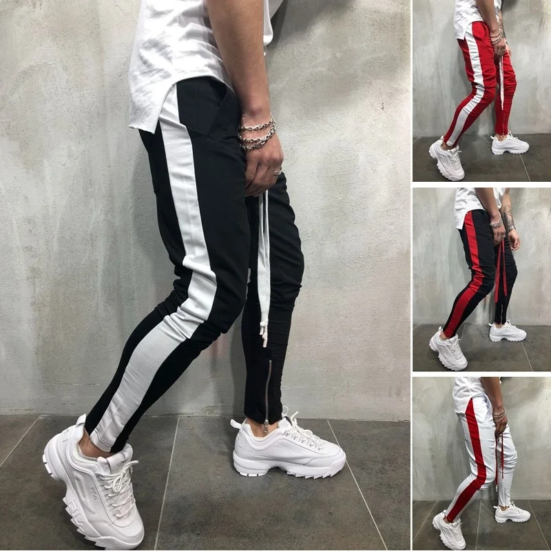 

ZOGAA New Men's Hip Hop Sweatpants Fitness Joggers Spring Male Side Stripe High Street Hip Long Trousers Harem Pants Sweatpant