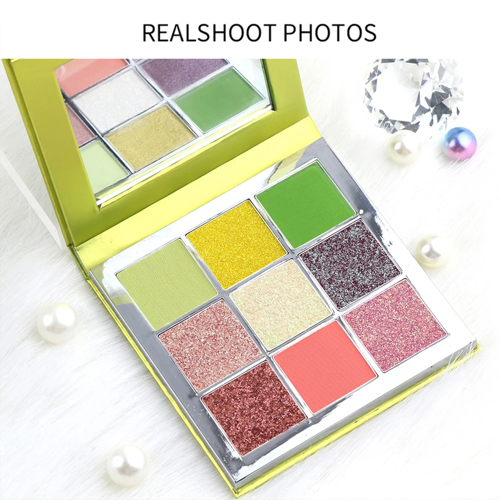 MIAOOL макияж тени для век палитра макияжа Кисти 9 цветов мерцающие