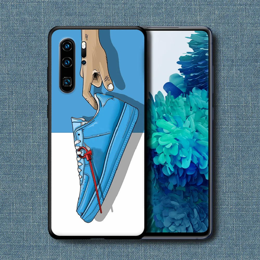 

Luxury Brand Sneakers Phone Case For Huawei P Mate Smart 10 20 30 40 Lite Z 2019 Pro black Cell Trend Bumper Pretty Funda