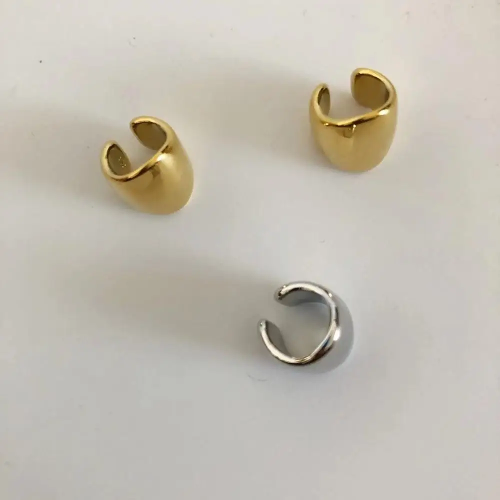 Мини серьги-клипсы для женщин Простые маленькие металлические бусины золото ухо