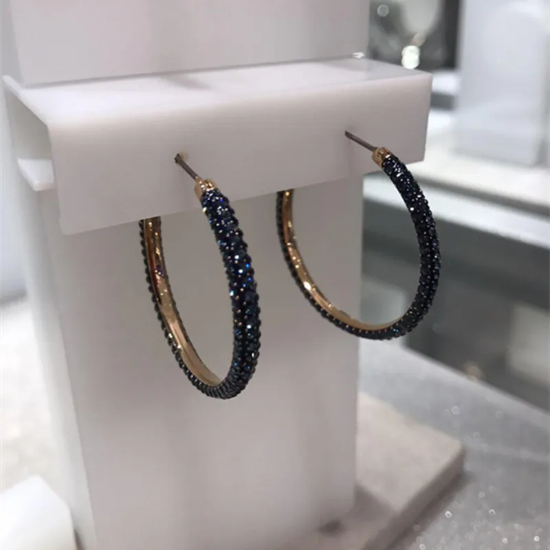 Высокое качество SWA новые серьги из розового золота обруч большие круглые