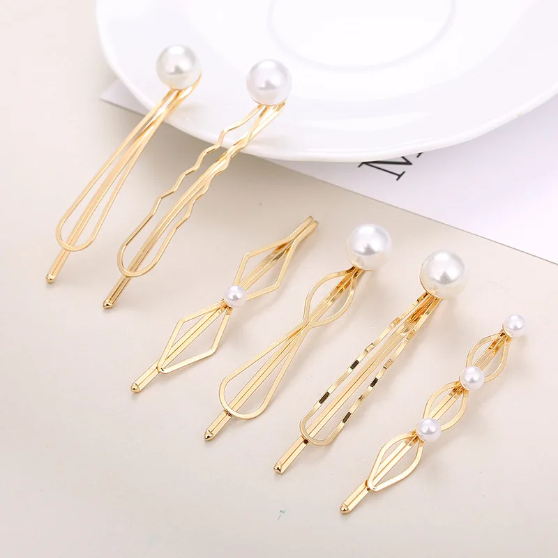 

Ladies Pearl Barrettes Clip Simple And Fashionable Girls Love Hairpin Hair Accessories Wholesale