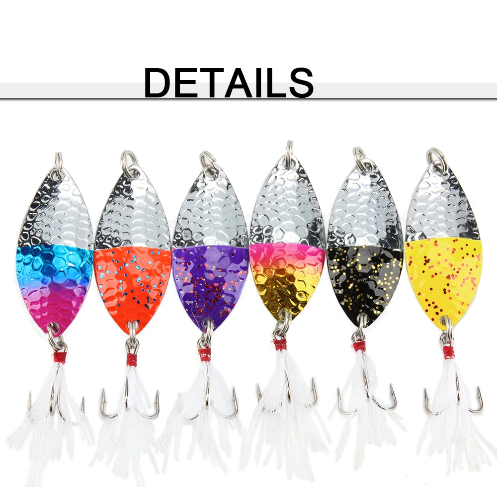 RoseWood 3pcs Rotating Metal Spinner Spoon Fishing Lure 14.2g Noise Paillette Hard For Trout Pike Pesca Tackle | Спорт и развлечения