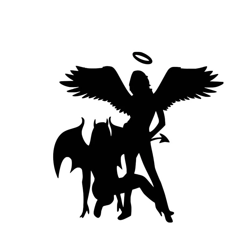 

Decals funny angel devil car stickers part fantastic car motorcycle exterior accessories popular fashion style vinyl