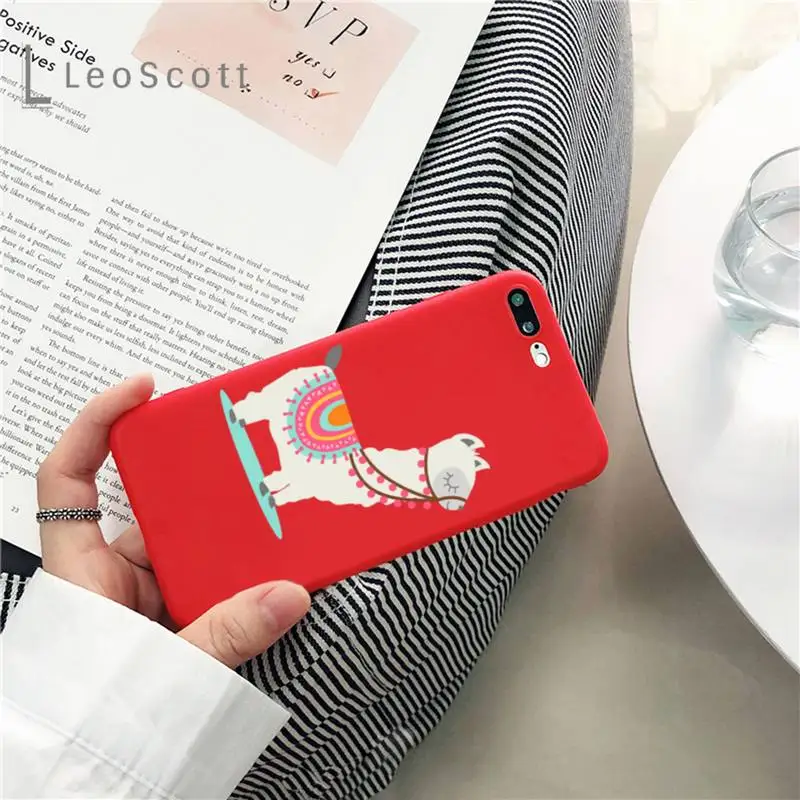 

Kawaii Cute Llama Alpaca Animals Phone Case Candy Color Phone Case for iPhone 11 12 pro XS MAX 8 7 6 6S Plus X 5S SE 2020 XR