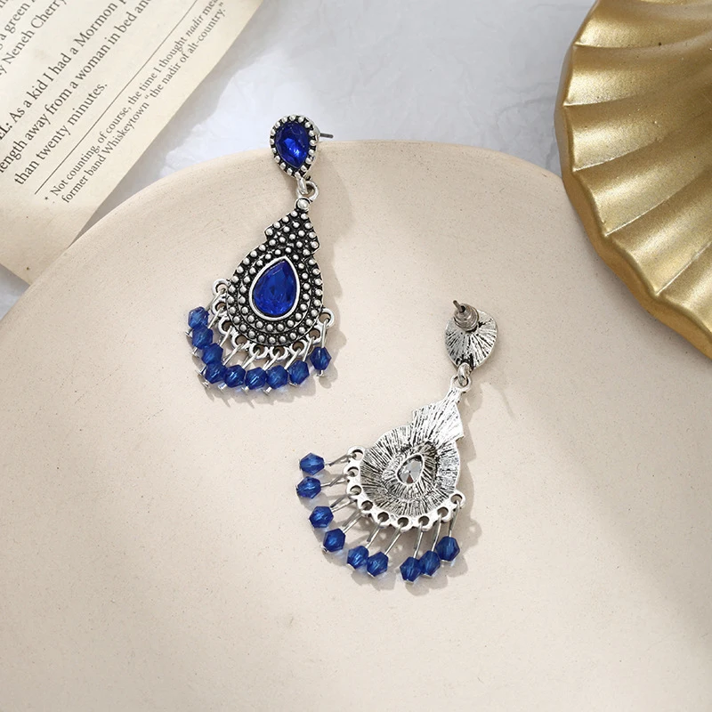 CARTER LISA очаровательные висячие серьги-подвески с кристаллами сапфирового цвета