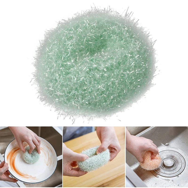 

1/4 pcs Novelty Acrylic Scrubbers Cleaning Ball Kitchen Dishwashing Wire for Kitchen Accessories Dropship Household Merchandises
